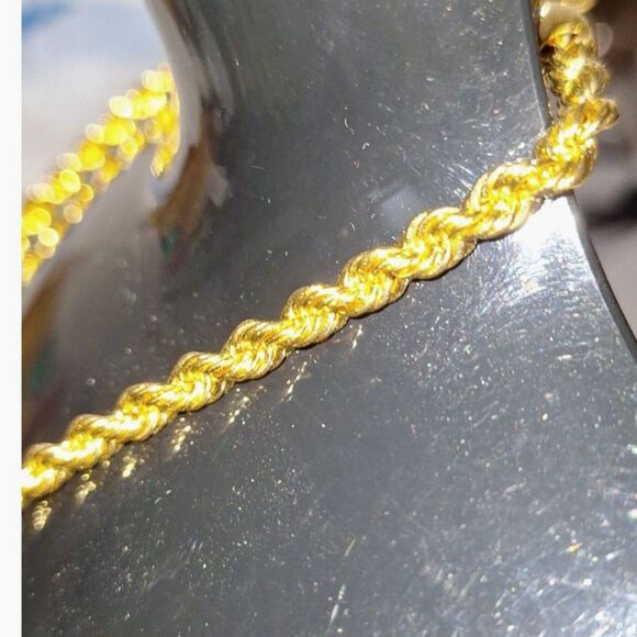 A Monet Women's Rope Chain Necklace High Gold Tone Twisted Links Elegant 80's - Picture 4 of 9